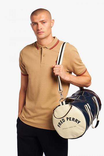 Plecaki Fred Perry Multi Colour Barrel Męskie Kolorowe Granatowe | PL 1050YXFU